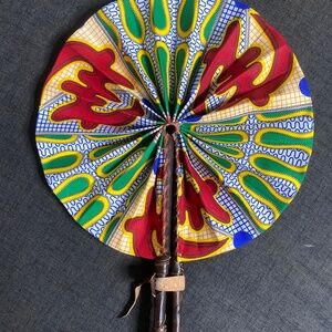 Authentic Ghanian Medium African folding fan from Ghana.